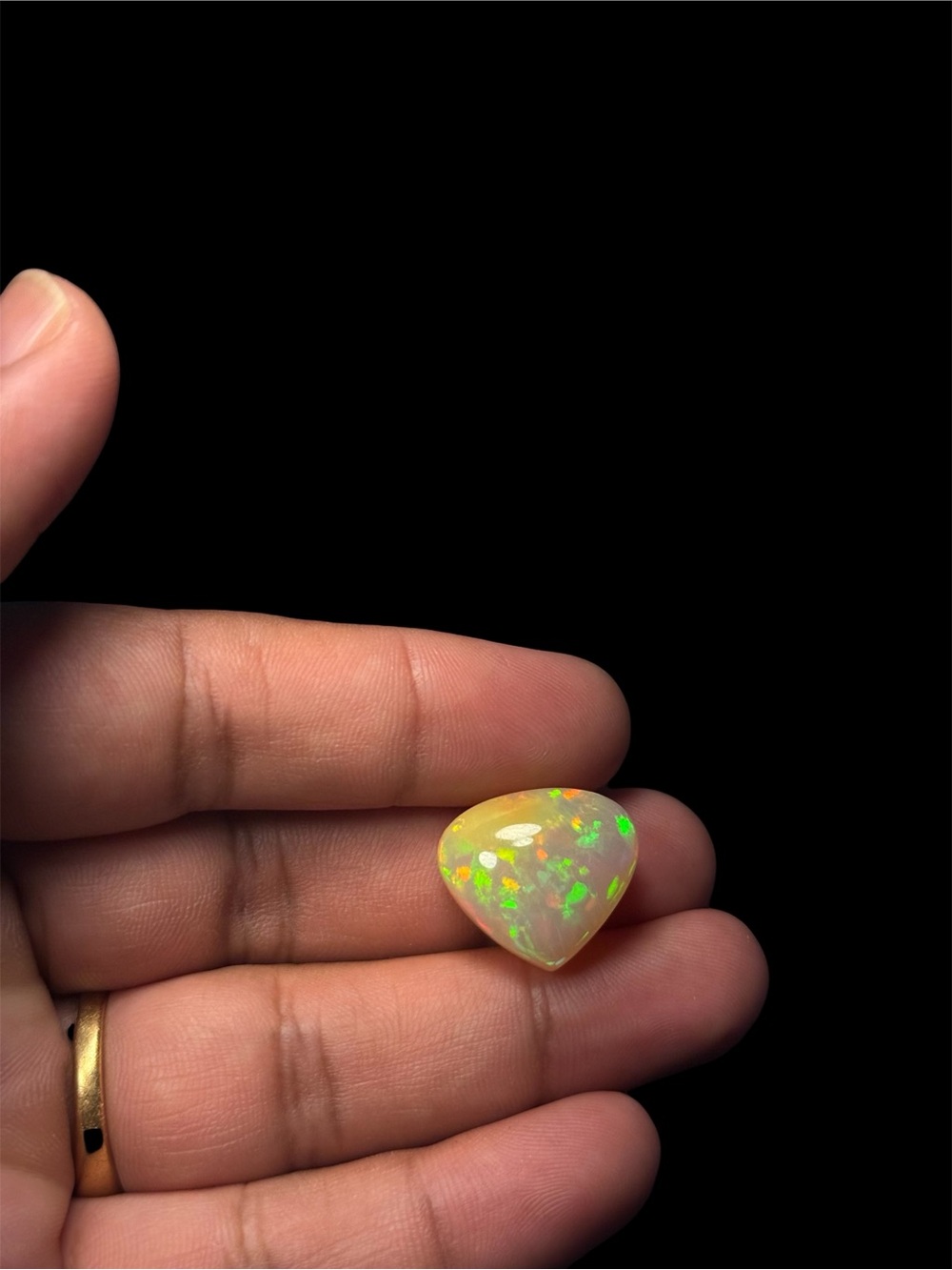 Natural Ethiopian Opal 20.08 Ct Pear Cabochon Certified Play of Color